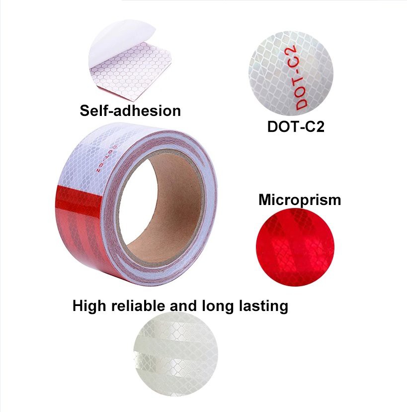 Red White Reflective Tape Roll