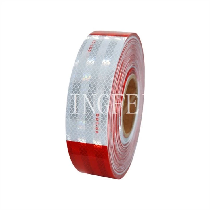 Red White Reflective Safety Tape